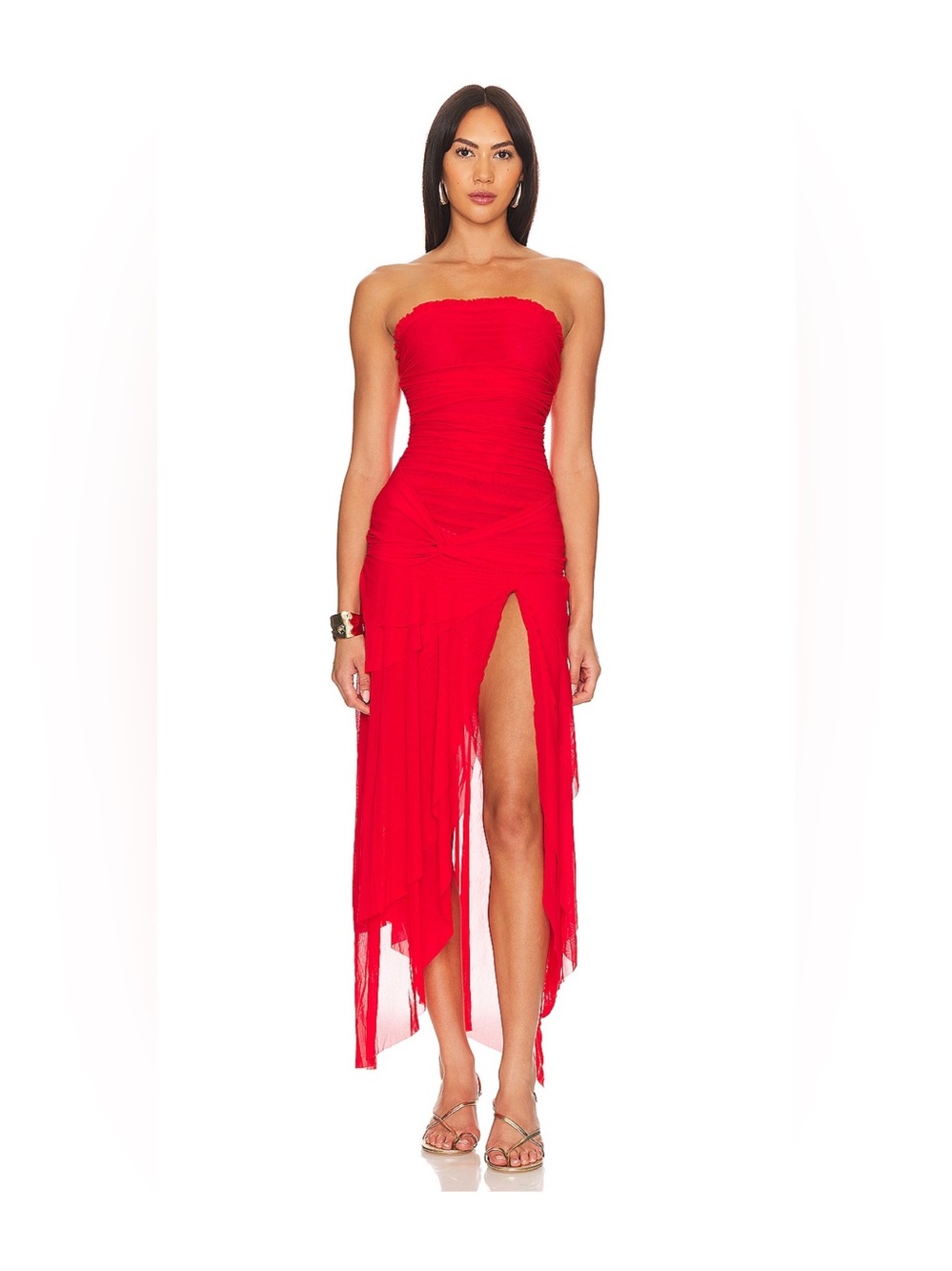 Guizio Strapless Red Dress
